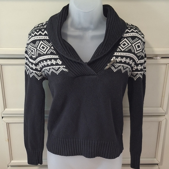 Ralph Lauren Black and White Knit Sweater - Picture 1 of 10